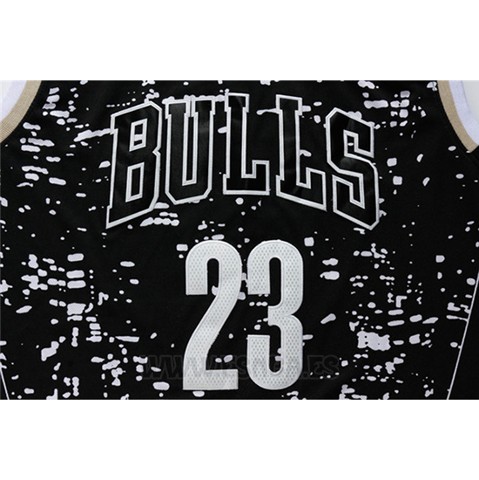 Camiseta Luces De La Ciudad Chicago Bulls Michael Jordan #23 Negro